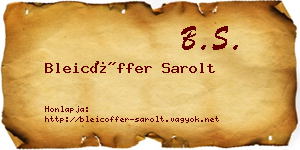 Bleicöffer Sarolt névjegykártya